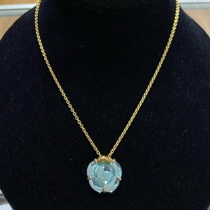 Baccarat .925 Aqua Pendant Necklace